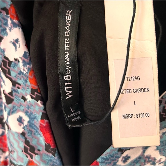 W118 by Walter Baker Spaghetti Strap V-neck Watercolor Floral Printed Mini-Dress - Picture 4 of 4